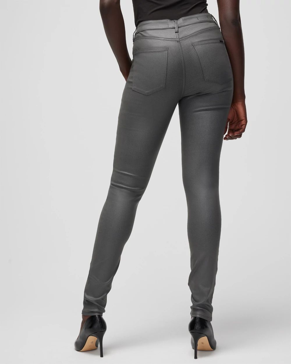 High-Rise Coated Skinny Jeans
