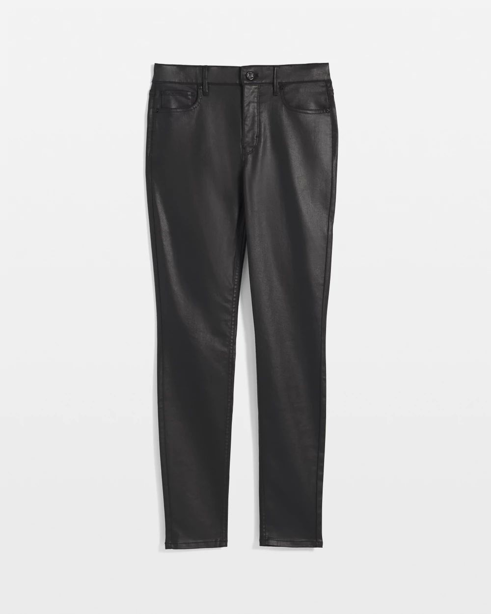 High-Rise Coated Skinny Jeans