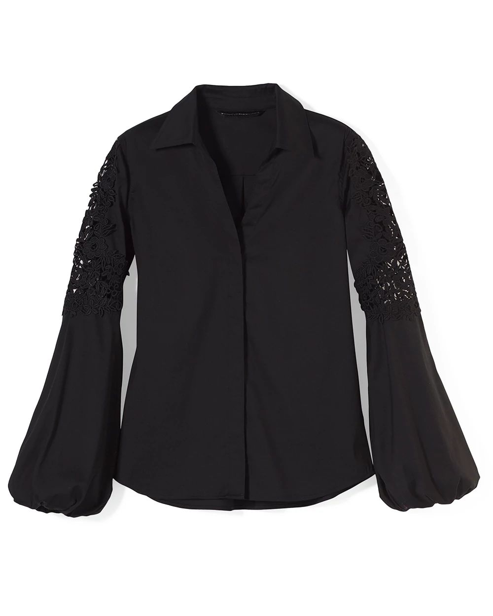 Lace Sleeve Poplin Shirt