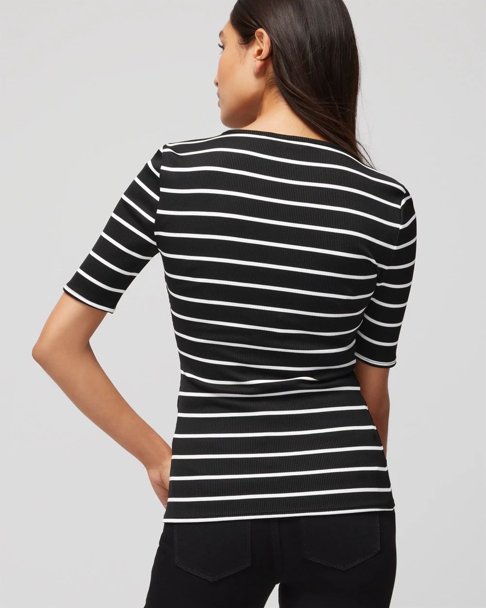 WHBM® FORME Lace-Up Short Sleeve Top