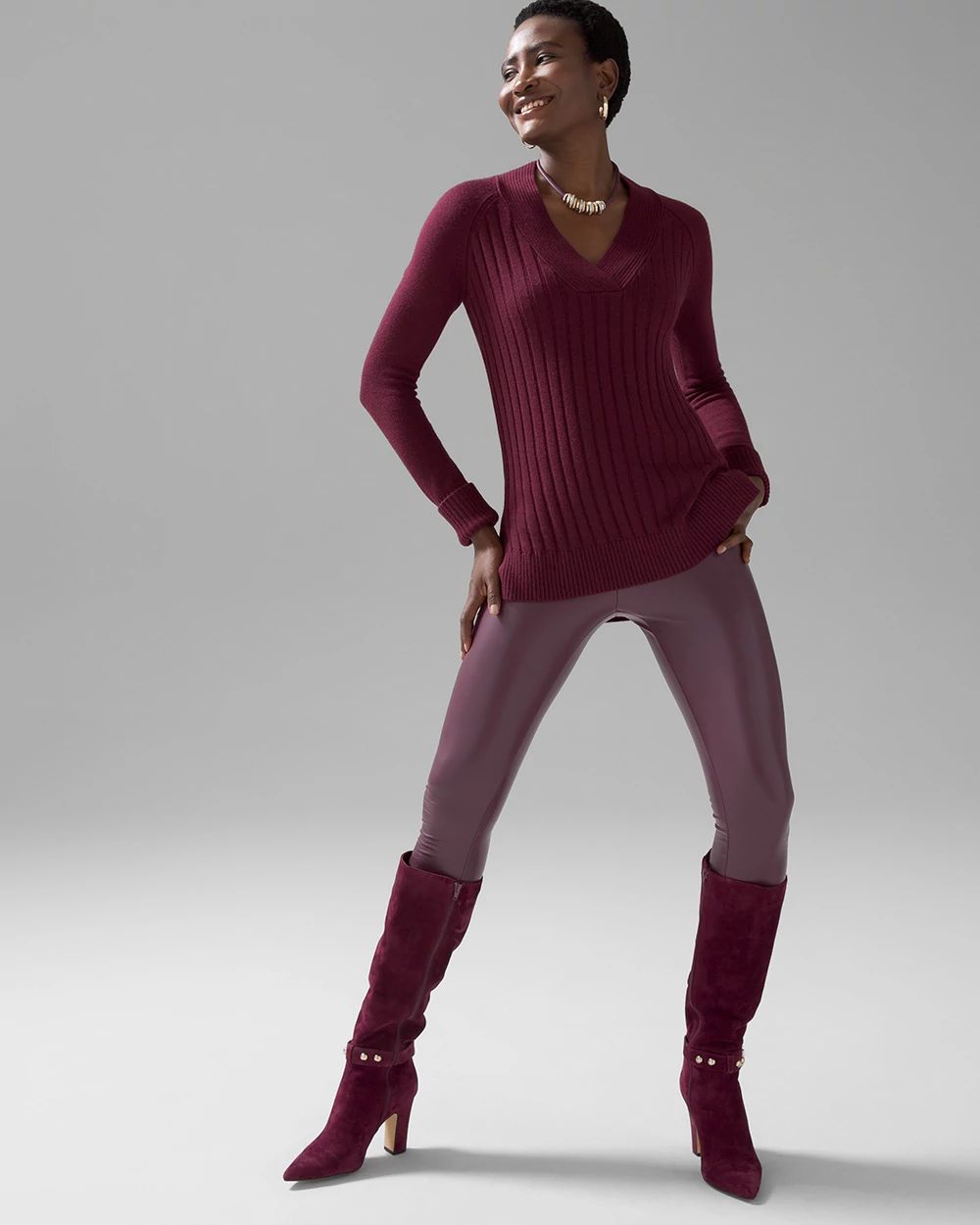 Vegan Leather Runway Legging