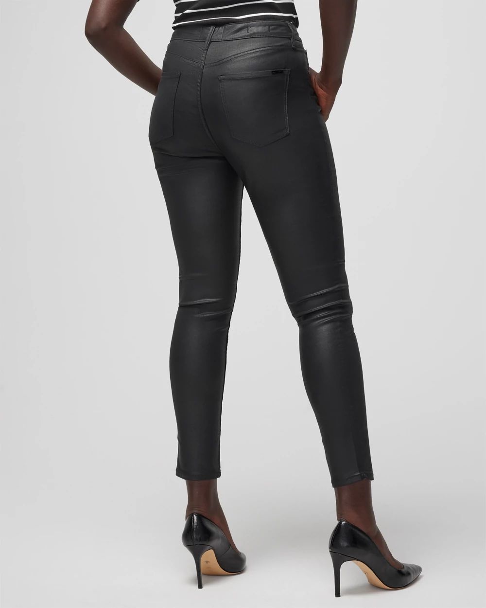 High-Rise Coated Skinny Jeans