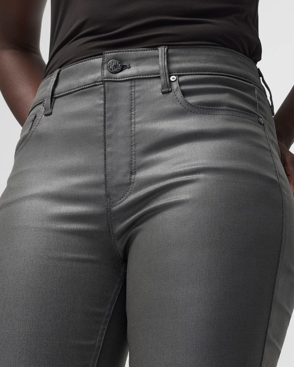 High-Rise Coated Skinny Jeans