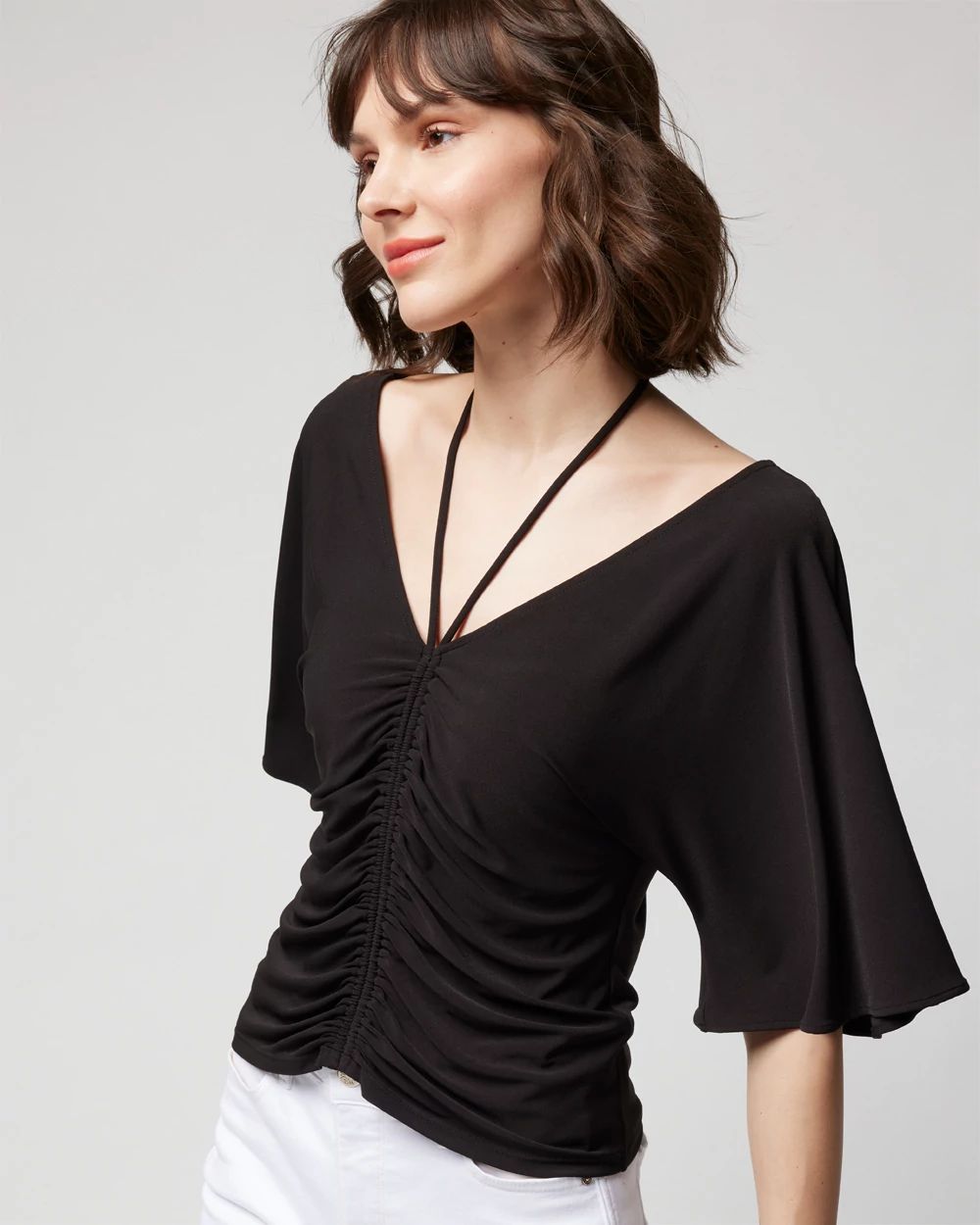 Matte Jersey Ruched Front Top