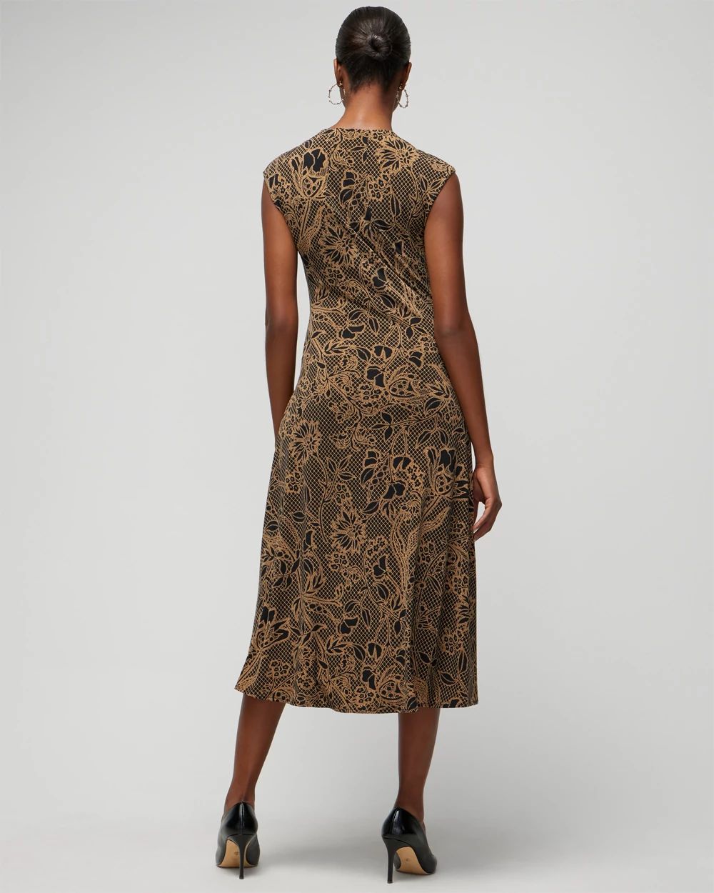 Matte Jersey Shirred Midi Dress