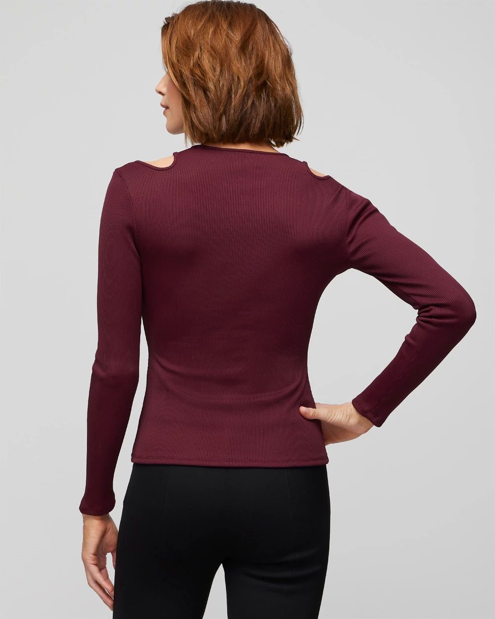 Long Sleeve Cutout Ribbed Top