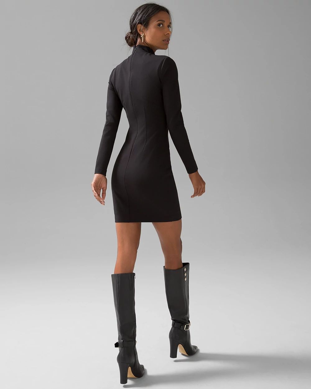 WHBM® AURA Long Sleeve Mock Neck Mini Dress