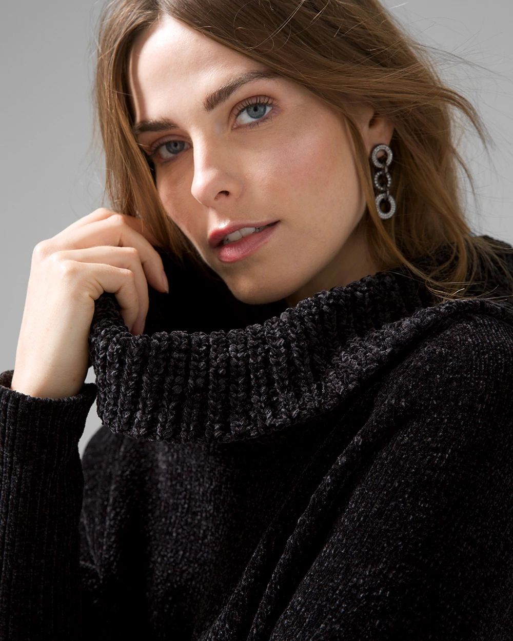 Cowl Neck Chenille Sweater