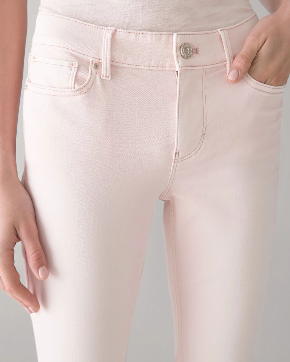 Petite Mid-Rise Tinted Skinny Ankle Jeans