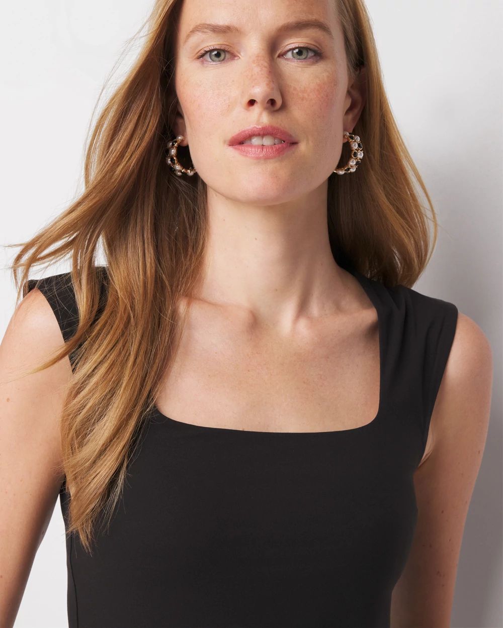 WHBM® FORME Square-Neck Cap-Sleeve Top