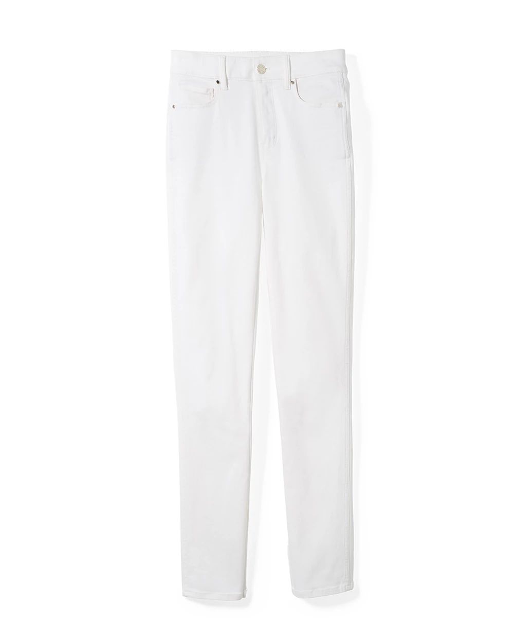 High-Rise White Straight Jeans
