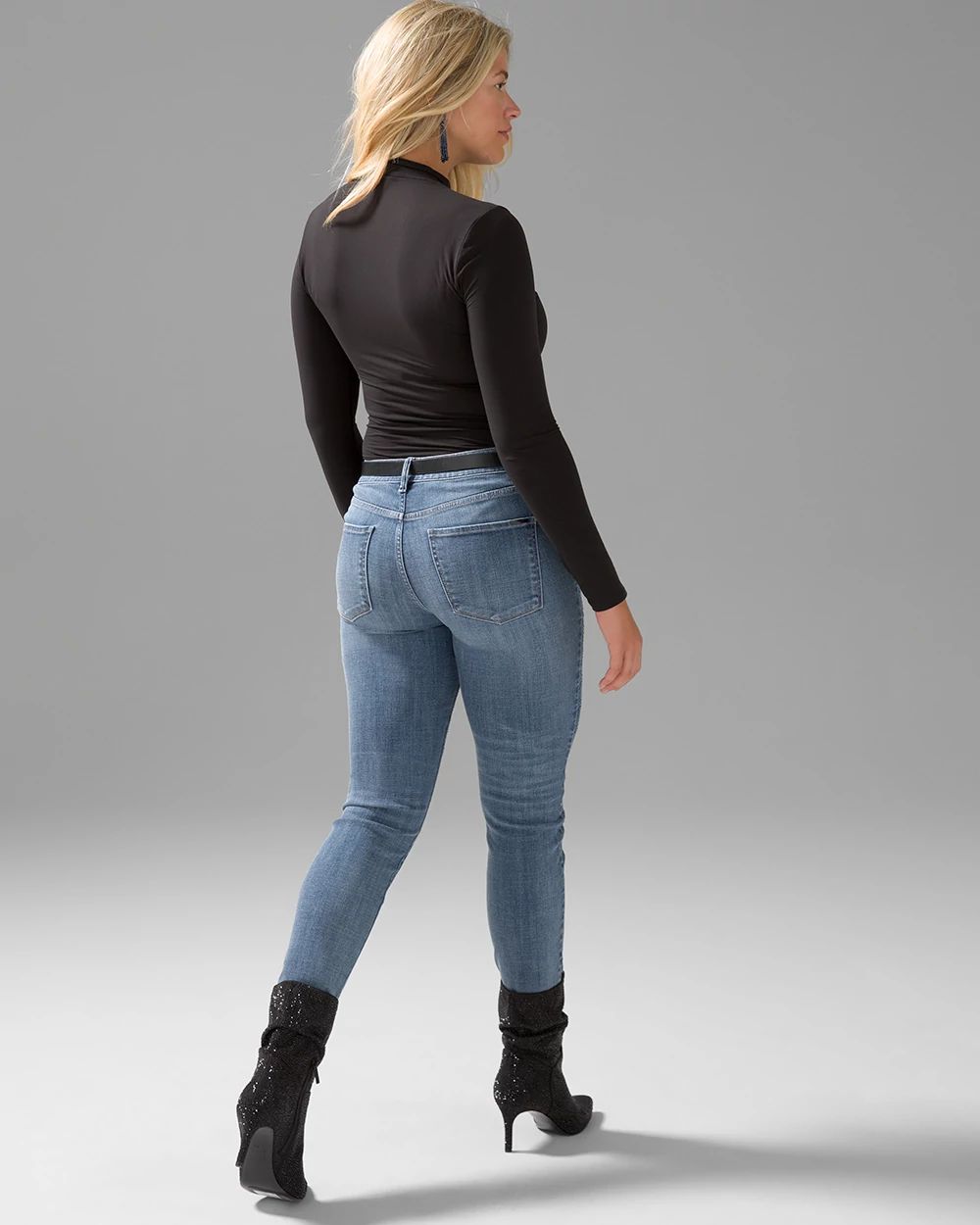 Curvy Mid-Rise Everyday Soft Denim™ Embellished Skinny Jeans