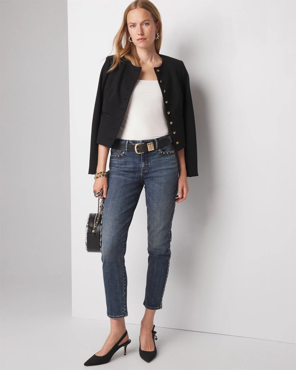WHBM® FORME Square-Neck Cap-Sleeve Top