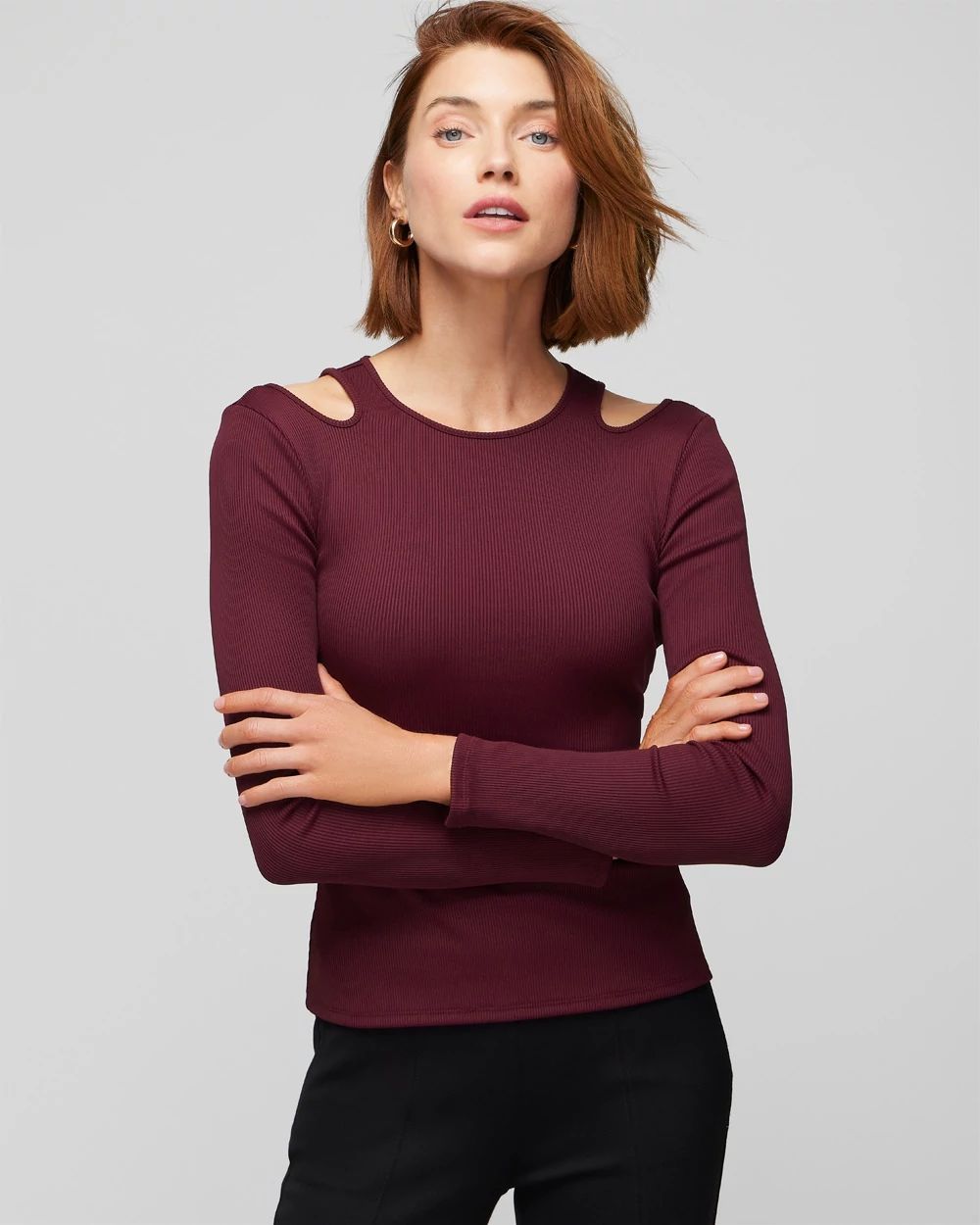 Long Sleeve Cutout Ribbed Top