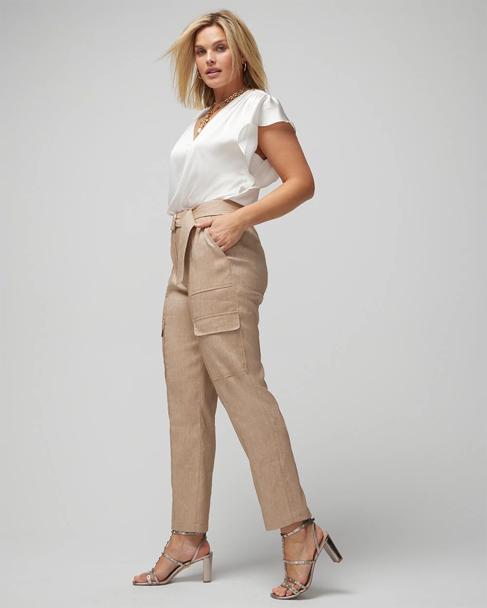 Linen Belted Utility Pant